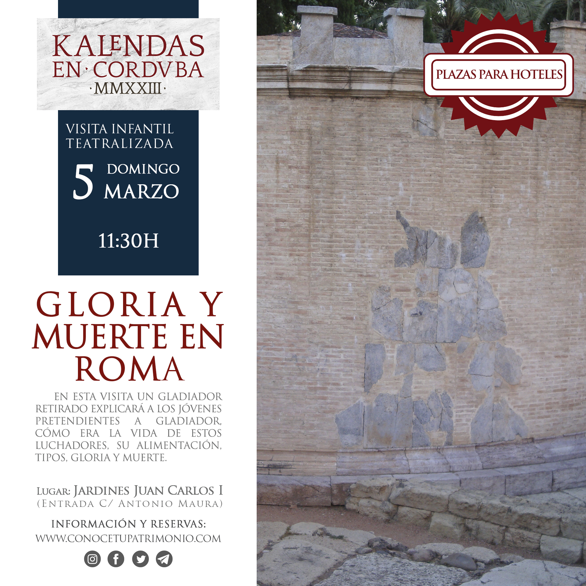 Hotel -  Visita teatralizada infantil - Gloria y muerte en Roma - 5 marzo - 11:30 h.