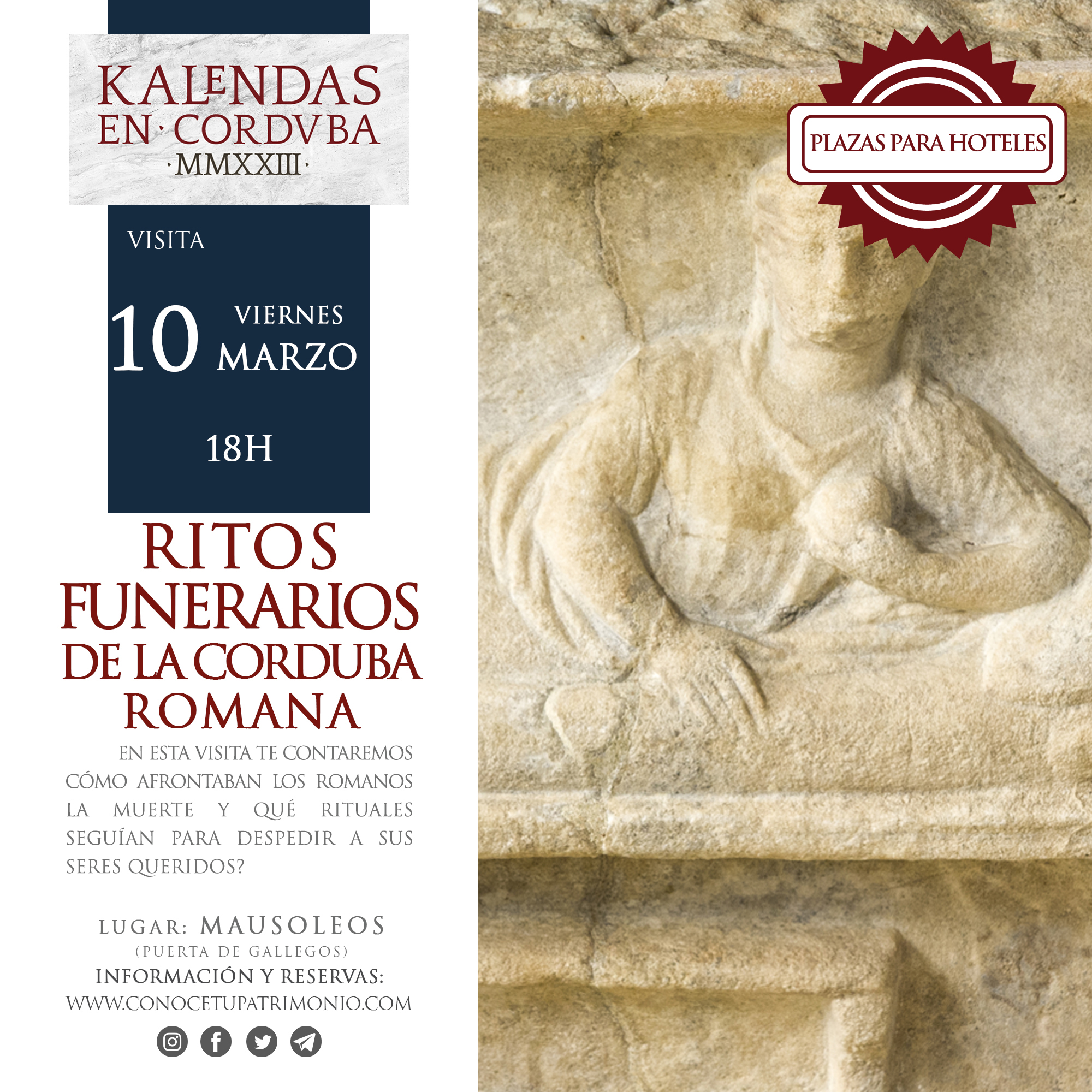 Hotel - Visita - Ritos funerarios de la Corduba romana - 10 Marzo - 18 h.