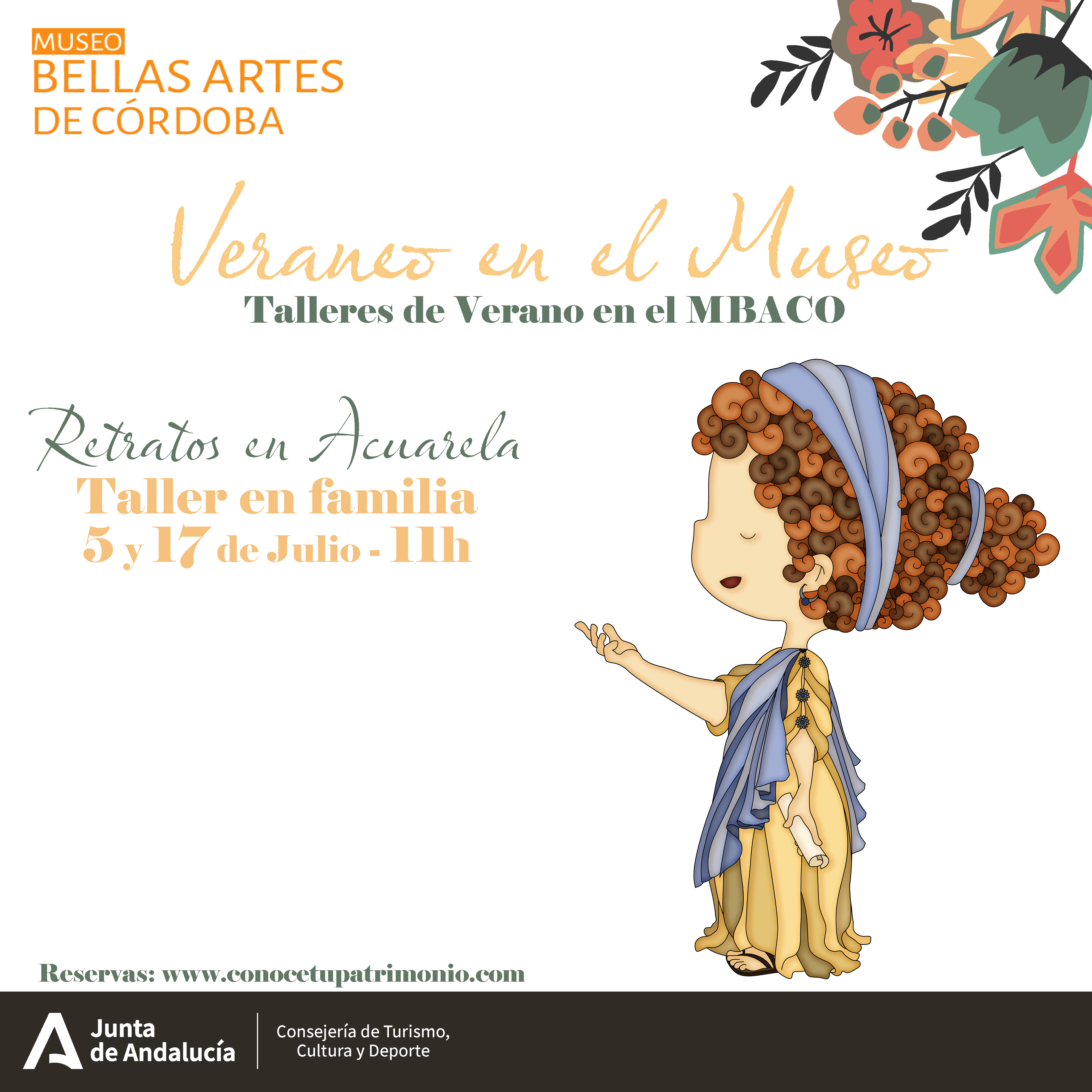 Museo de Bellas Artes - Taller en Familia - Retratos en Acuarela - 17 de Julio - 11 h.